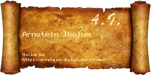 Arnstein Ibolya névjegykártya