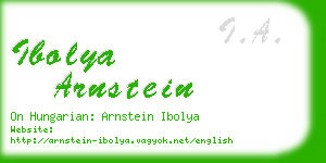 ibolya arnstein business card